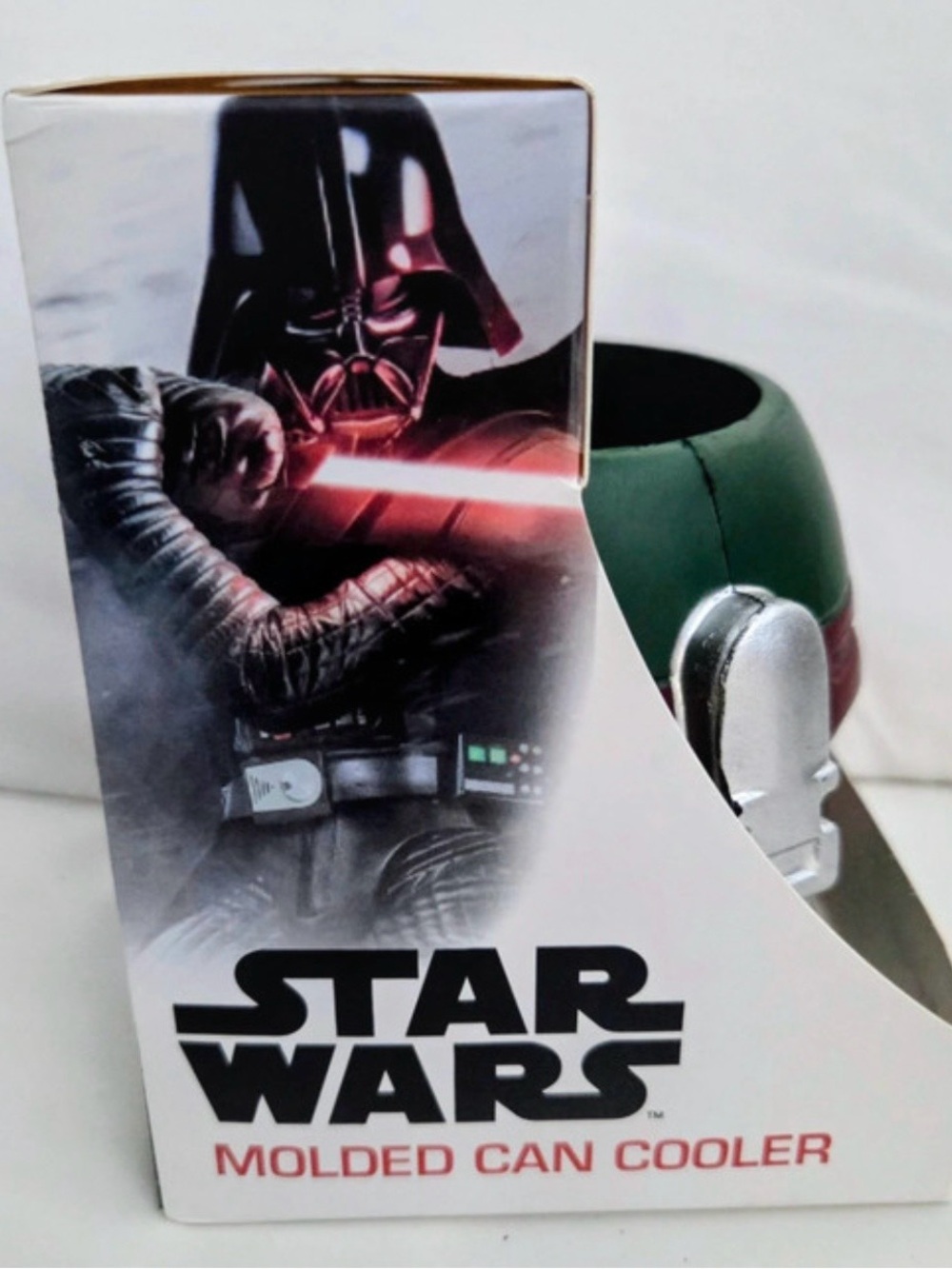 Disney Star Wars Boba Fett Molded Can Cooler - Green & Burgundy with Silve - Picture 3 of 4